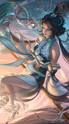 白鹤梁神女大乔 同人 王者荣耀4K高清手机壁纸