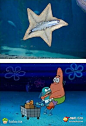 有人po了张在海洋馆拍到海星抱鱼的照片，结果网友给配了下面那张图......