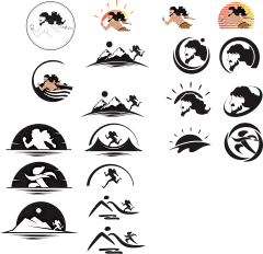 夸父追日logo图标设计