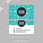 Sketches musical elements business card Free Vector