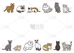 各种可爱猫咪的横向画框