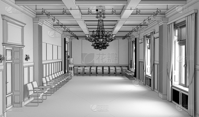 空的,绘画插图,室内,住宅房间,三维图形