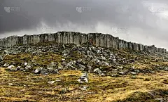 冰岛格都堡的玄武岩柱墙