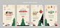 Flat christmas instagram stories collection