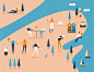 Muti - WestJet Magazine : Muti produced a series of illustrations for the latest issue of WestJet Magazine, mapping out the 'Top 3 Places to Go in 2018'. Through maintaining a consistent style and colour palette, they feel cohesive, while showcasing the u