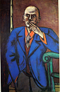 Artists close to my Arp / Max Beckmann: Self-Portrait in Blue Jacket, 1950