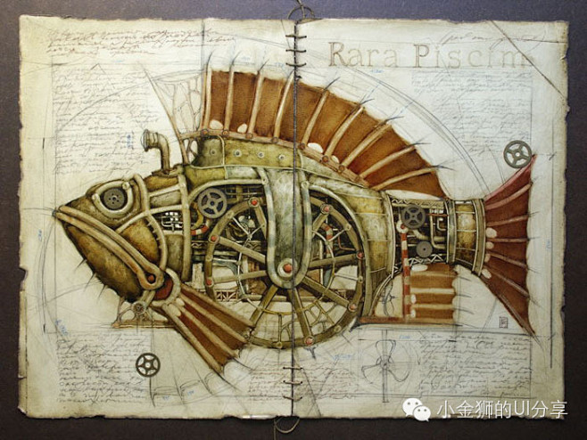 蒸汽朋克风格动物插画喜欢的不得了