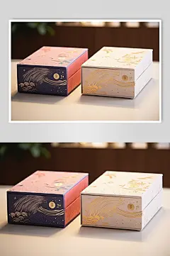 AI数字艺术礼盒包装盒样机模型-众图网