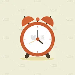 警钟图标。平面设计风格。颜色背景上的简单图标。网页及流动应用程序设计元素