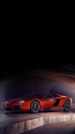 酷炫橙色兰博基尼跑车手机壁纸图片