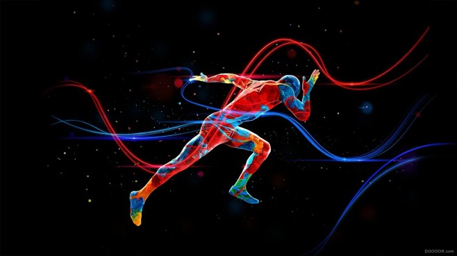 彩色绘画覆盖奥林匹克体育运动艺术图片-巴...