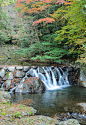 秋天的米诺瀑布或米诺国家公园，日本大阪