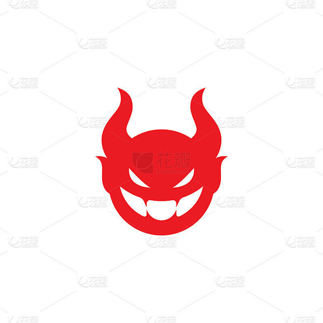 红色魔鬼标志矢量图标模板