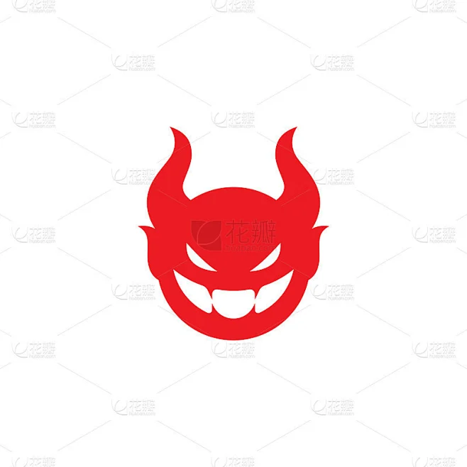 红色魔鬼标志矢量图标模板素材-花瓣网