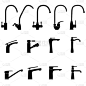 Set of water tap icons, vector插图