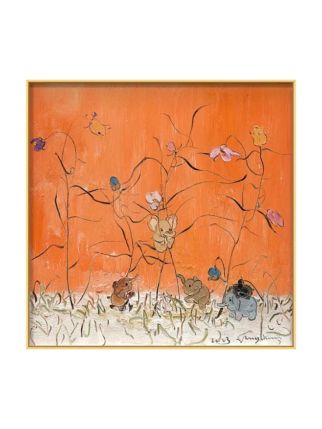 半日闲 橙舍的画x付毅兵 沙发背景墙客厅餐厅小众艺术高级感油画-tmall.com天猫-花瓣网
