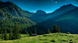 General 1920x1080 landscape nature valley trees pine trees mountains forest sunlight field