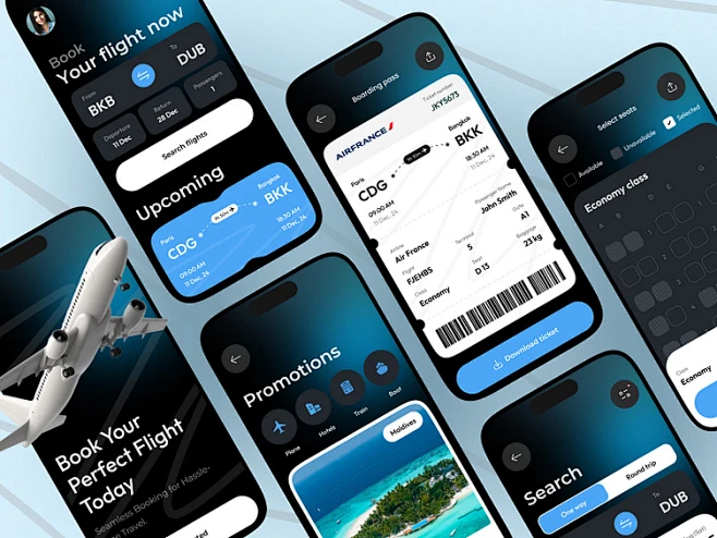 Aviation design - Mobile app by Anastasia Golovko on Dribbble-花瓣网