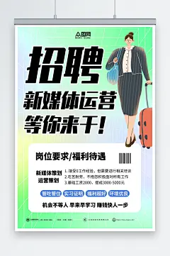 新媒体运营企业招聘海报