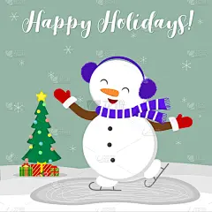 可爱的,雪人,毛皮,新年,圣诞卡,雪,胡萝卜,圣诞树,问候,下雪