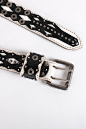 DND4DES Geometric Chain Studded Leather Belt - One Size