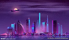 城市夜景高楼大厦飞机星空星星矢