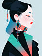 yokooouno_A_Chinese_womanwearing_earringscolor_gradients_soft_c_ff659b4f-838b-47b6-8c20-3049522123ed