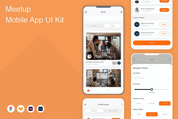 聚会会议移动应用APP UI KIT