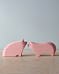 Handmade Wooden Pigs