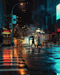 雨夜，染色的街 | Eric Van Nynatten 