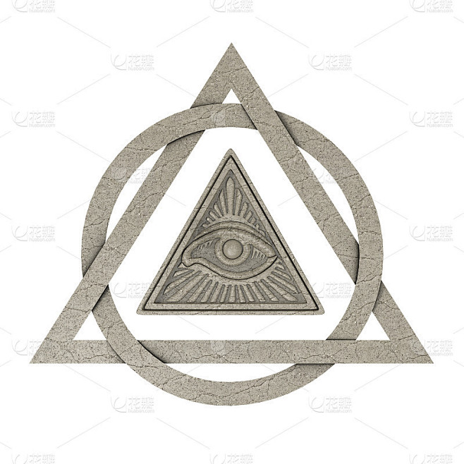 共济会标志的概念。所有看的眼睛内金字塔三...