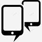 mobileforum象征两个手机语音泡沫一样图标 平面电商 创意素材