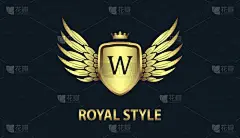 华贵,模板,现代,三维图形,高雅,符号,印有花压字品牌,矢量,商务,翅膀