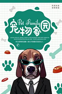 宠物店海报宣传招聘设计单页素材