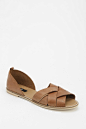 BDG Strappy Peep-Toe Flat - Urban Outfitters
