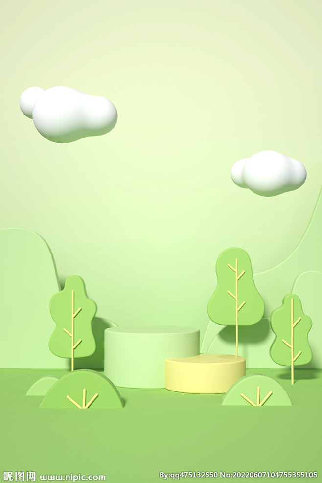 绿色春季    立体背景