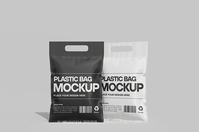 手提式聚乙烯食品零售塑料袋模型品牌包装设...