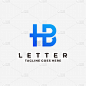 logo abstract letter h and b line art style