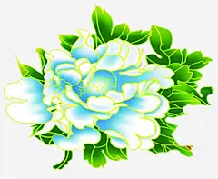 手绘蓝色花朵海报高清素材 平面电商 创意素材 png素材