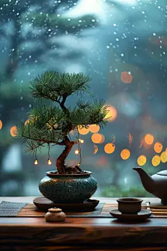 AI数字艺术植物黑松图片-众图网