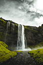 冰岛 瀑布 水 阳光灿烂 冰岛语 美丽 风景摄影图片图片壁纸