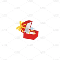 盒子,钻石,黄金,戒指,独立宣言,红色天鹅绒,丈夫,背景分离,华贵,浪漫