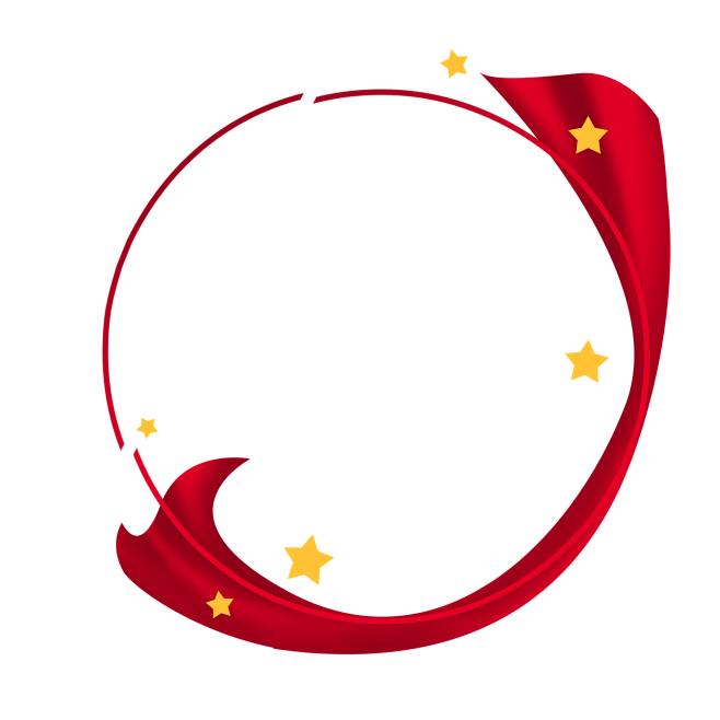 丝带简约党建圆形边框