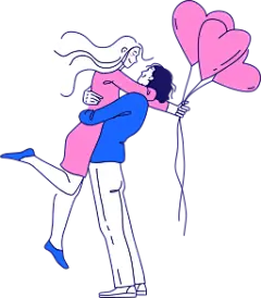 matey-man-holds-woman-in-his-arms-with-heart-shaped-balloons