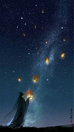 愿此间山有木兮卿有意，昨夜星辰恰似你。图/@雪代薰 #古风图片# #壁纸# ​​​​