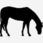 马吃草的黑色剪影图标 免费下载 页面网页 平面电商 创意素材