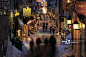 Petit-Champlain street in winter at dusk, Quebec City, Quebec创意图片素材 - First Light