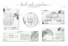 天然有机草药化妆品的标签。优雅的品牌设计