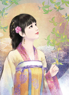 染七夏采集到手绘古装美女