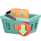 basket for groceries - 20款活动促销3D图标 SALE 3D Icon Pack